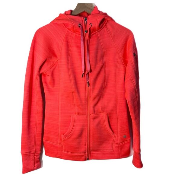 90 Degree By Reflex Hoodie Women’s M Pink Coral Sporty Full zip Pockets. - Picture 1 of 12